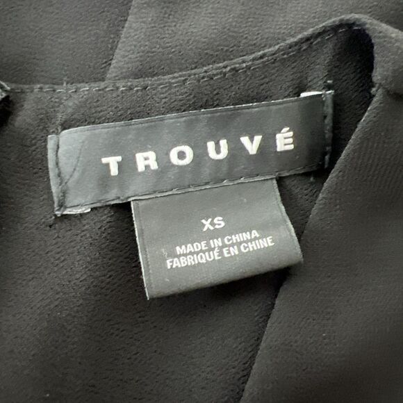 Trouve Sleeveless Blouse Women Extra Small Black V-Neck Tank Top Career Casual - Picture 5 of 11